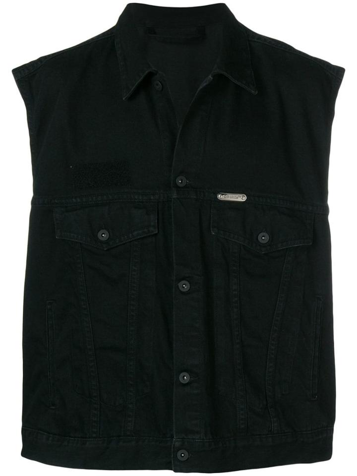 Off-white Sleeveless Jacket - Black