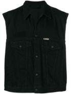 Off-white Sleeveless Jacket - Black