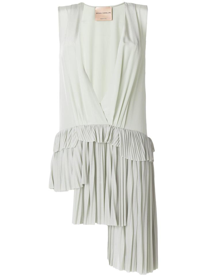 Erika Cavallini Pleated Asymmetric Top - Green