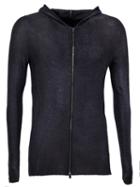 Avant Toi Zip Hooded Cardigan, Men's, Size: Small, Blue, Silk/polyester/cashmere