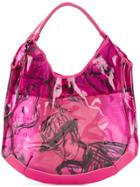 John Galliano Printed Tote - Pink & Purple