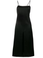 Ssheena Front Split Slip Dress - Black