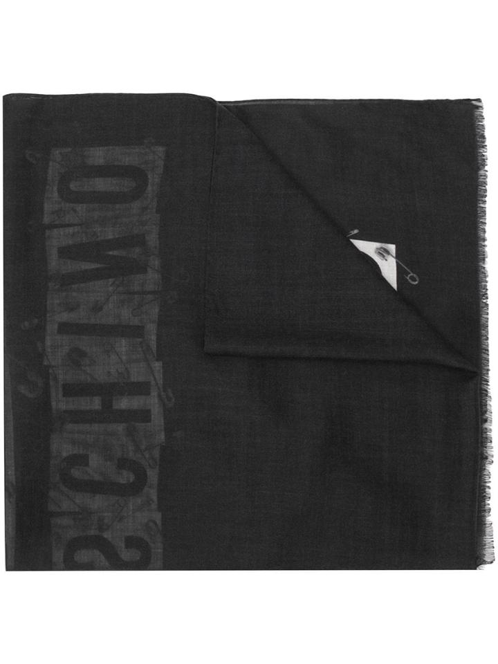 Moschino Double Question Mark Print Scarf - Black