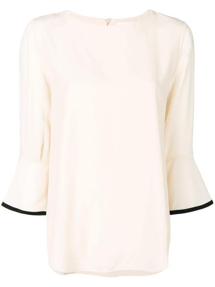 Chloé Flared Sleeve Blouse - Nude & Neutrals