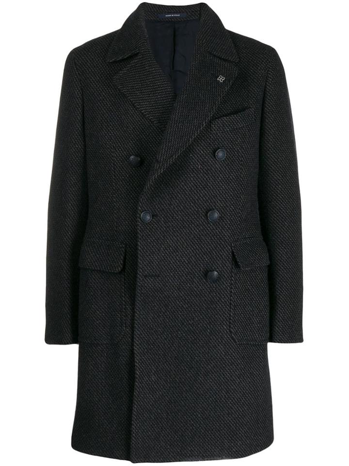 Tagliatore Twill Double-breasted Coat - Blue