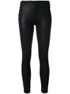 J Brand Mid-rise Textured Skinny Jeans - Black