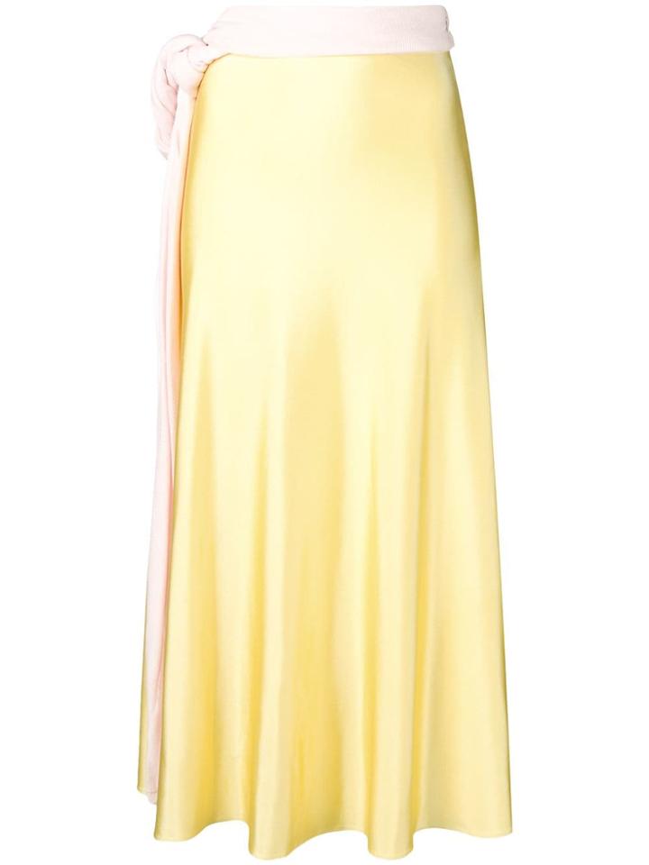 Esteban Cortazar Draped-knot Long Skirt - Yellow