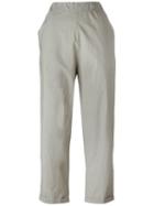 Labo Art Flared Crop Trousers, Women's, Size: 0, Grey, Cotton