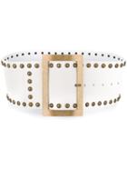 Philosophy Di Lorenzo Serafini - Studded Large Belt - Women - Leather/metal (other) - S, Women's, White, Leather/metal (other)