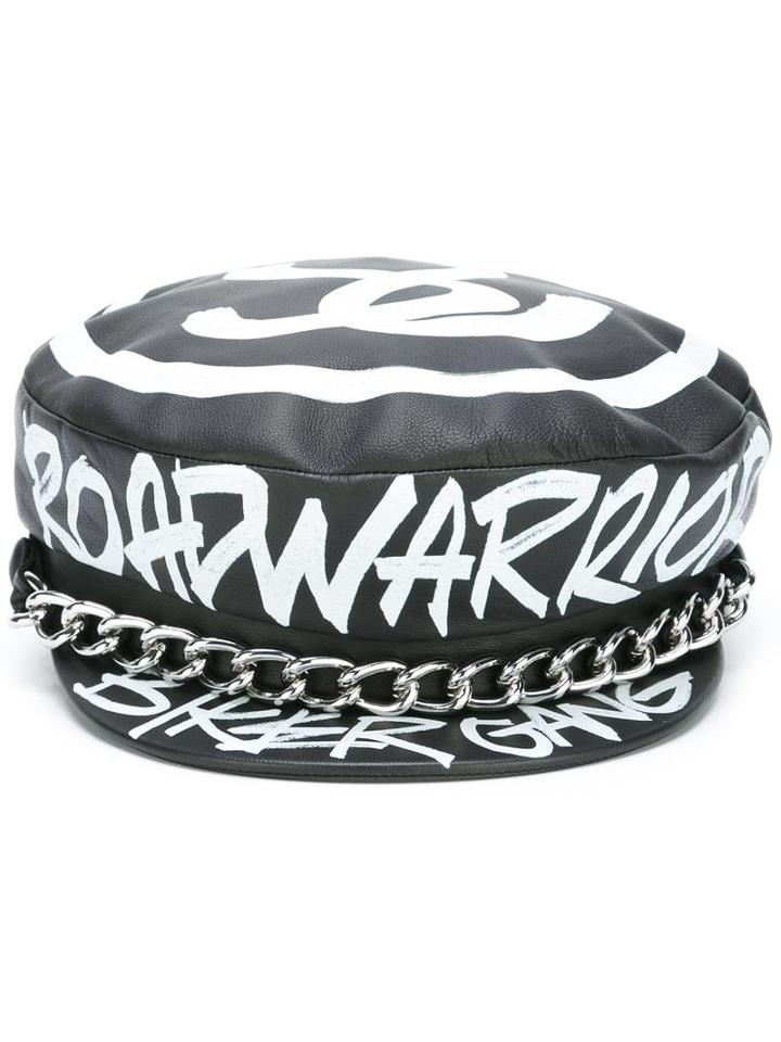 Moschino 'bad Warrior' Biker Hat, Women's, Size: Large, Black, Sheep Skin/shearling/rayon