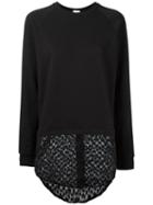 Giamba Shirt Panel Sweatshirt, Women's, Size: 44, Black, Cotton/polyester/acetate/wool