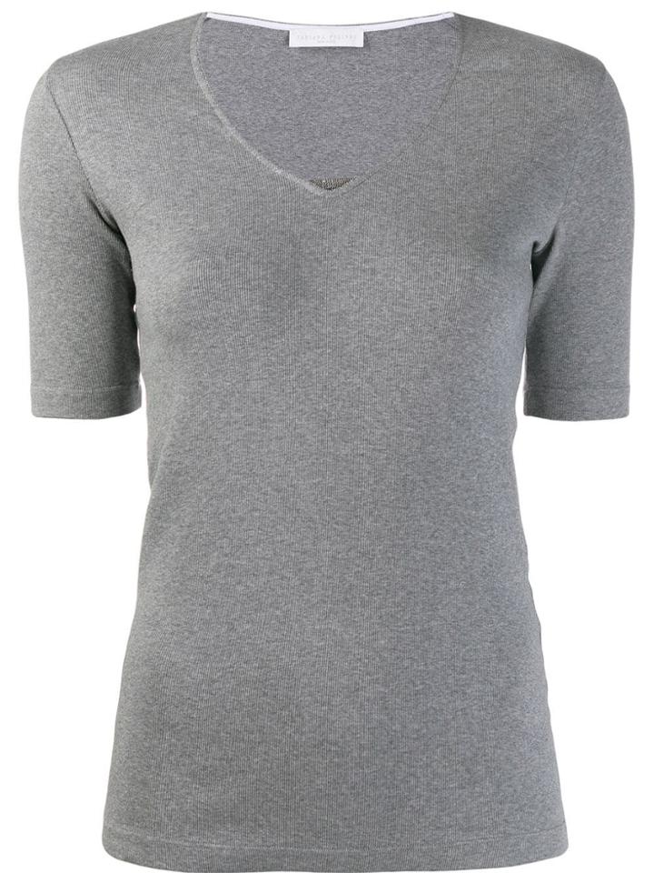 Fabiana Filippi Ribbed Knit T-shirt - Grey