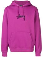Stussy Embroidered Logo Hoodie - Purple