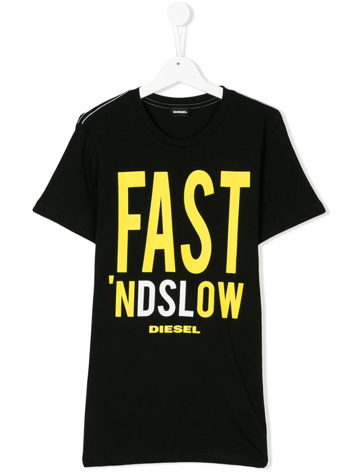 Diesel Kids Graphic T-shirt - Black