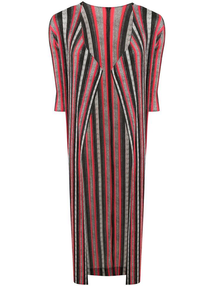 Pleats Please By Issey Miyake Long Striped Cardigan - Multicolour