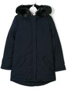 Armani Junior Fur Trimmed Parka - Blue
