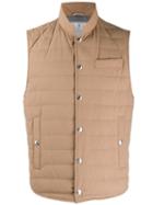 Brunello Cucinelli Padded Press-stud Gilet - Brown