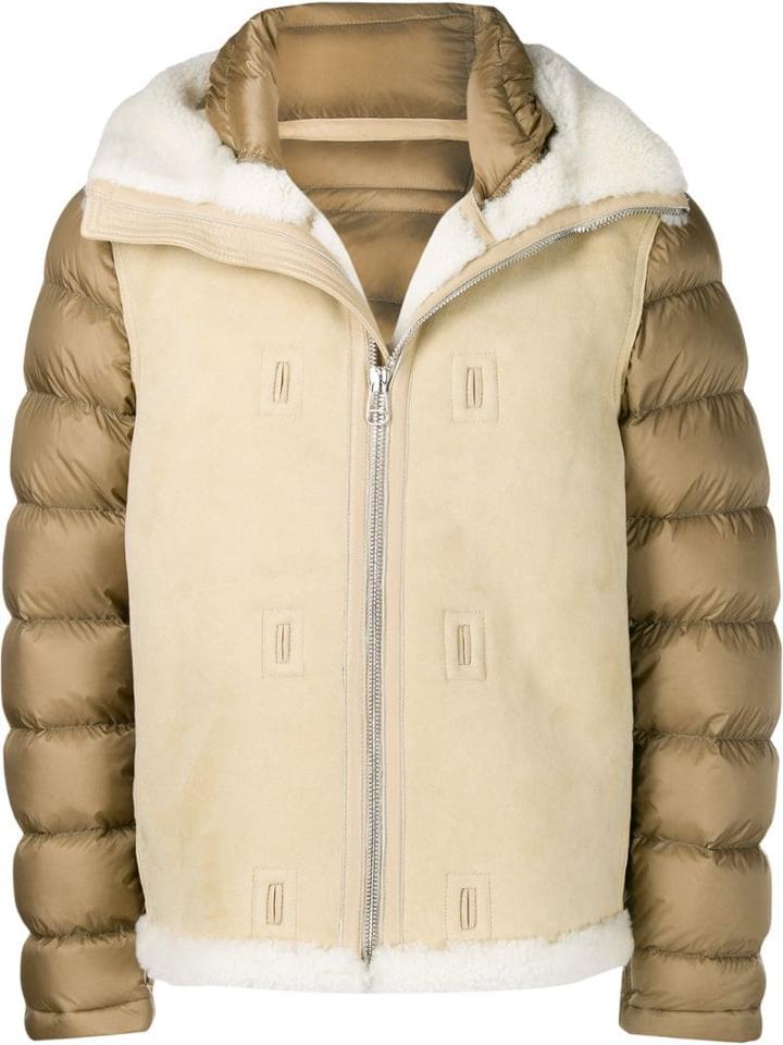 Ten C Shearling Padded Jacket - Neutrals