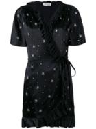 Attico Beaded Stars Wrap Dress - Black