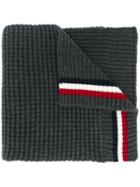 Moncler Gamme Bleu Striped Detail Scarf, Adult Unisex, Grey, Virgin Wool