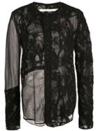 Renli Su Tonal Embroidery Shirt - Black