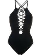 Jonathan Simkhai - Lace Up One Piece - Women - Polyamide/spandex/elastane - S, Women's, Black, Polyamide/spandex/elastane