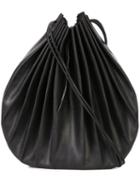 Ma+ Pleated Shoulder Bag, Women's, Black, Leather