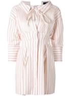 Jacquemus Striped Shirt Dress, Women's, Size: 34, Nude/neutrals, Cotton/linen/flax