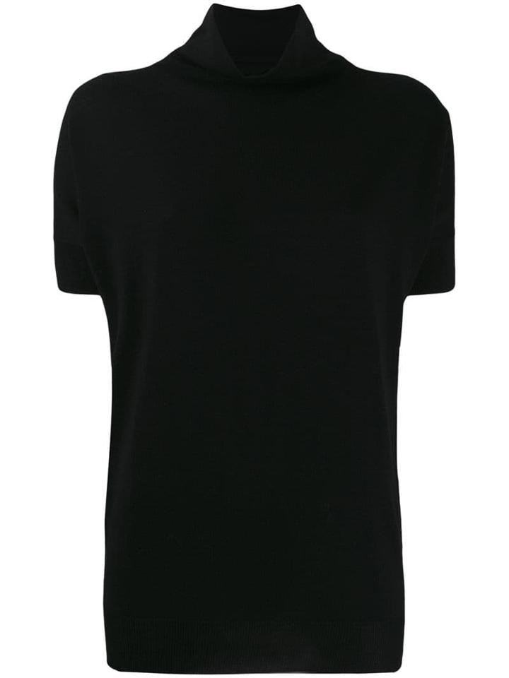 Zanone Short-sleeve Knit Top - Black