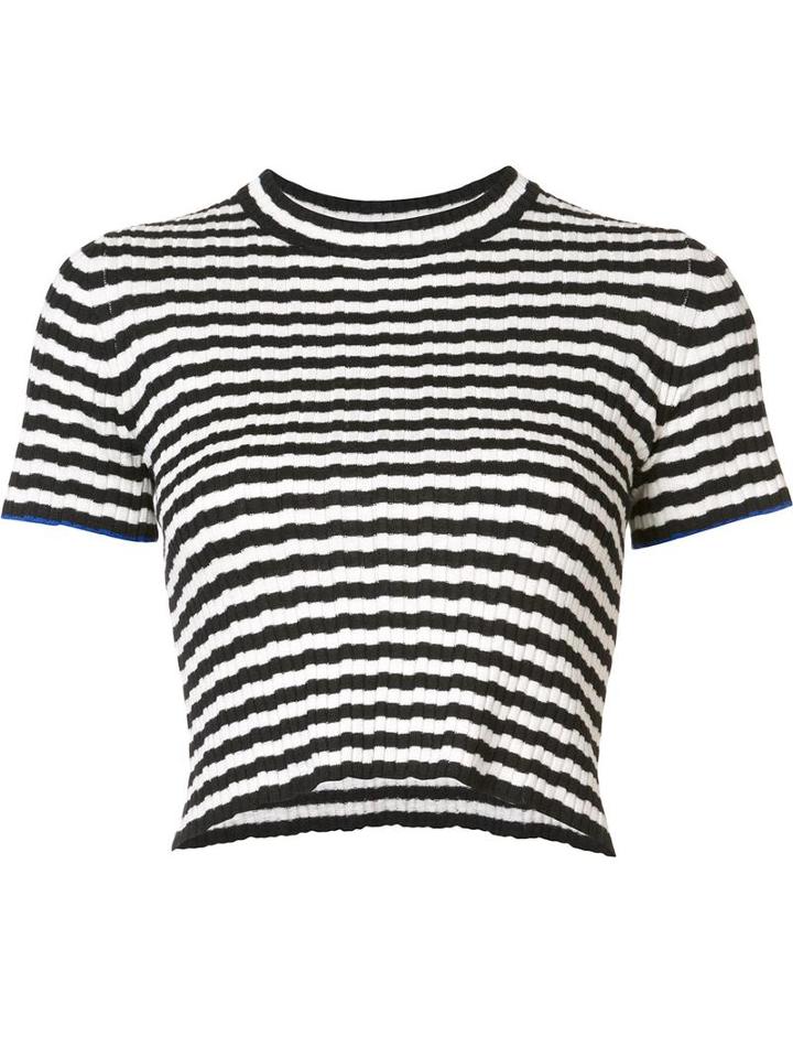 Proenza Schouler Striped Knit Top, Women's, Size: Xs, Black, Silk/cashmere