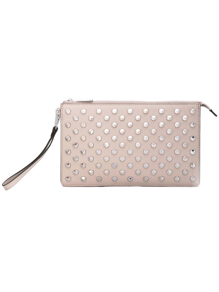 Michael Michael Kors - 'daniel' Clutch Bag - Women - Leather/metal - One Size, Pink/purple, Leather/metal