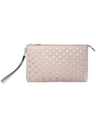 Michael Michael Kors - 'daniel' Clutch Bag - Women - Leather/metal - One Size, Pink/purple, Leather/metal