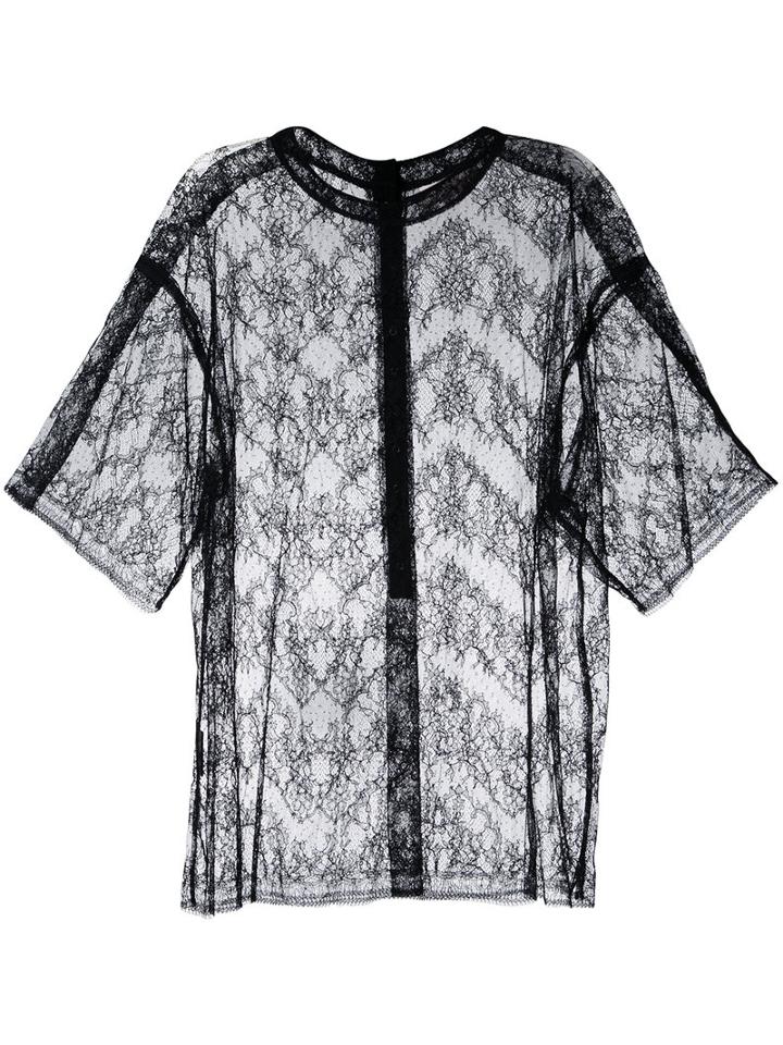 A.f.vandevorst - Lace Detail Top - Women - Polyamide/viscose - M, Women's, Black, Polyamide/viscose