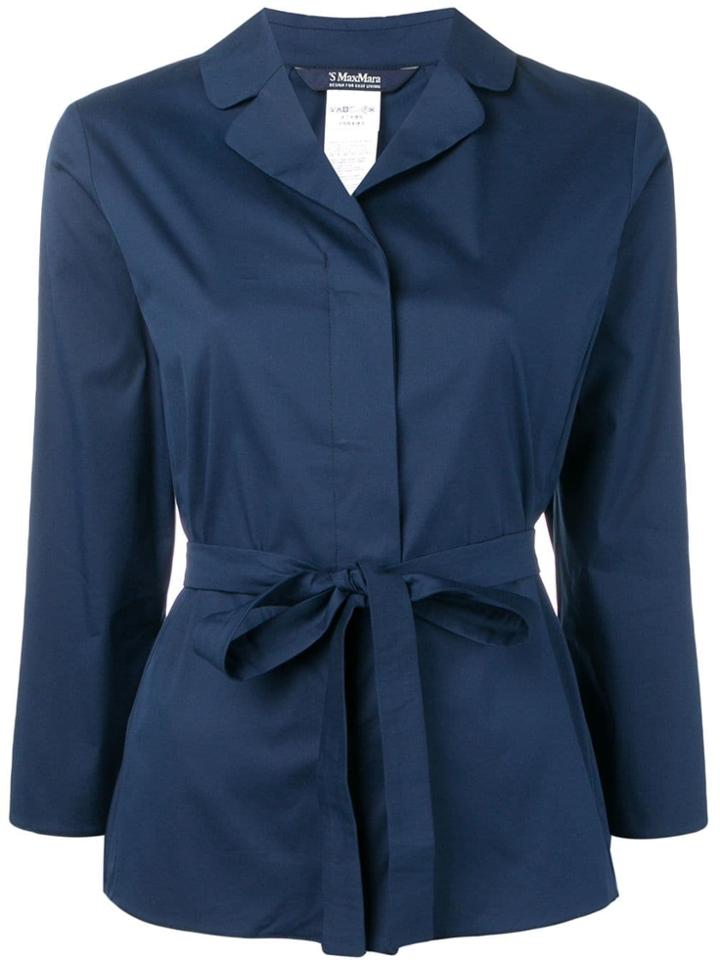 Max Mara Tie Waist Shirt - Blue