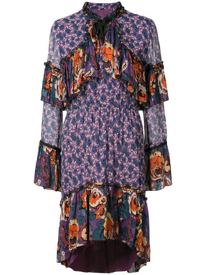 Anna Sui High Neck Printed Dress - Blue