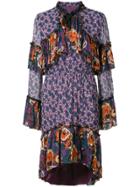 Anna Sui High Neck Printed Dress - Blue