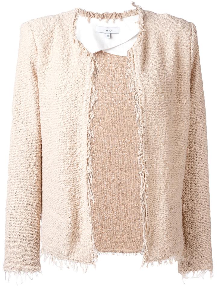 Iro - Frayed Jacket - Women - Cotton/polyamide - 40, Nude/neutrals, Cotton/polyamide
