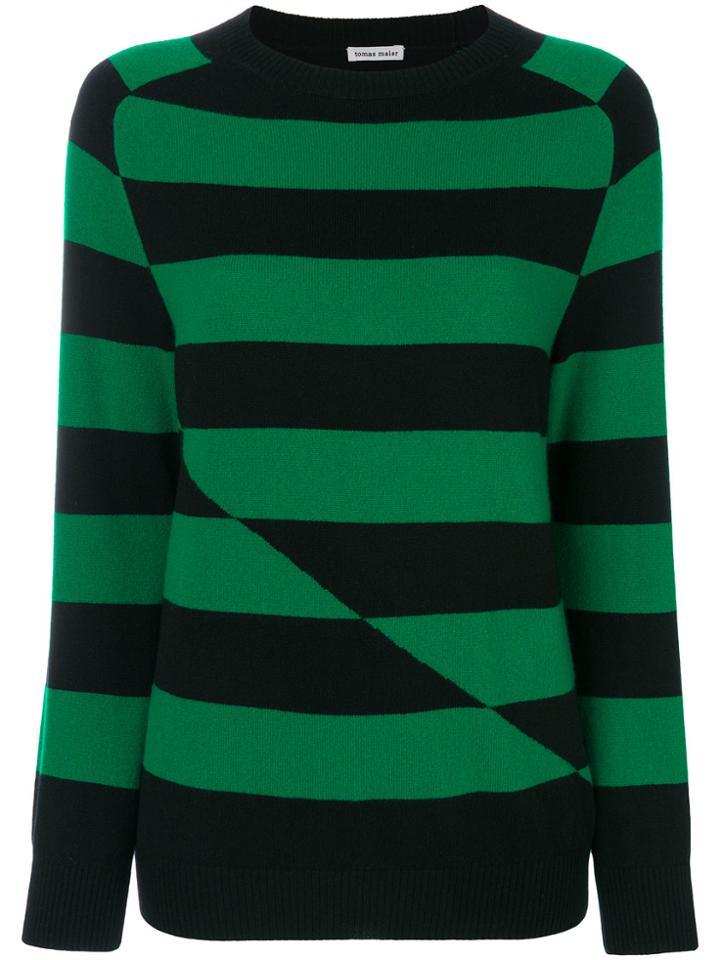 Tomas Maier Soft Knit Striped Sweater - Black
