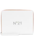 No21 - Logo Plaque Zipped Clutch - Women - Leather - One Size, White, Leather