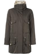 Moncler 'margarita' Coat, Women's, Size: 1, Green, Polyamide/feather Down/rabbit Fur/coyote Fur
