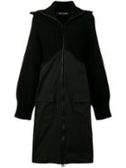 Ter Et Bantine Rib Knit Hooded Coat - Black