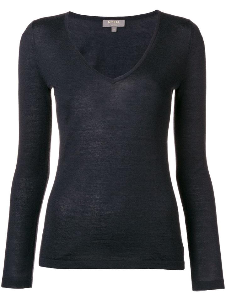 N.peal V-neck Superfine Sweater - Black