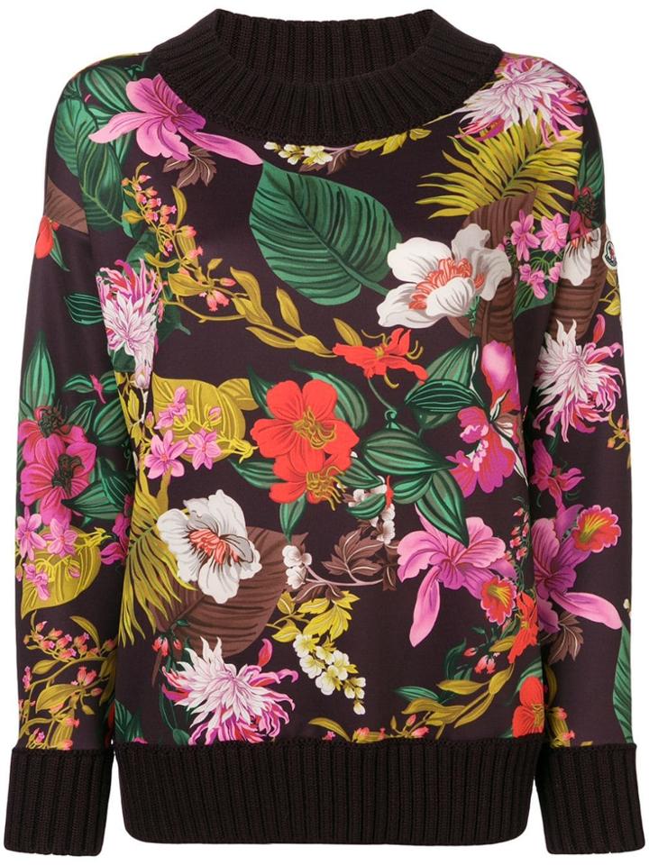 Moncler Floral Print Sweatshirt - Red