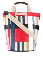 Sonia Rykiel Striped Bucket Tote - Red