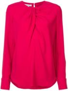 Oscar De La Renta Twist Front Blouse - Pink & Purple