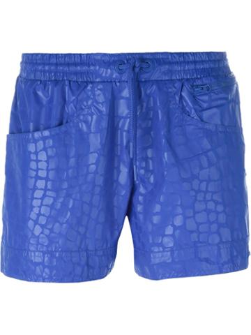 Adidas By Stella Mccartney Studio Crocodile Shorts, Women's, Size: S, Blue, Polyester