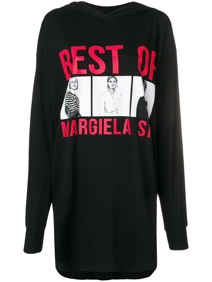 Mm6 Maison Margiela Logo Print Oversized Sweater - Black