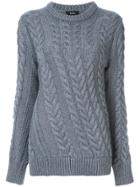 Theory Twist Cable Knit Sweater - Blue