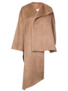 Delpozo Asymmetric One Sleeve Coat - Brown