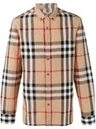 Burberry Checked Shirt - Nude & Neutrals